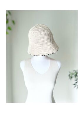 Scallop Bucket Hat in Cream - Women Accessories